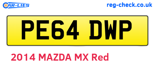 PE64DWP are the vehicle registration plates.