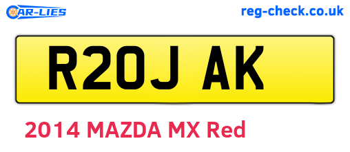 R20JAK are the vehicle registration plates.