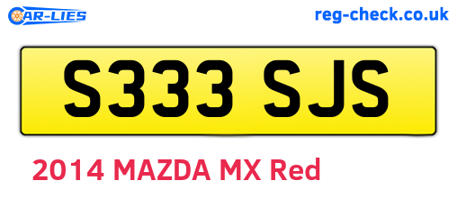 S333SJS are the vehicle registration plates.