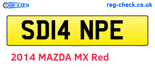 SD14NPE are the vehicle registration plates.