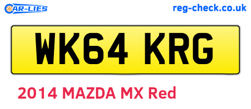 WK64KRG are the vehicle registration plates.
