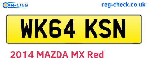 WK64KSN are the vehicle registration plates.