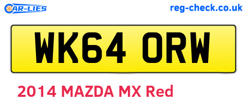 WK64ORW are the vehicle registration plates.