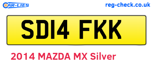 SD14FKK are the vehicle registration plates.