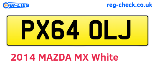 PX64OLJ are the vehicle registration plates.