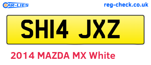 SH14JXZ are the vehicle registration plates.