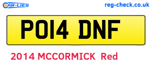 PO14DNF are the vehicle registration plates.