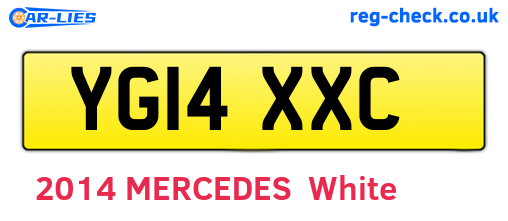 YG14XXC are the vehicle registration plates.
