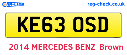 KE63OSD are the vehicle registration plates.