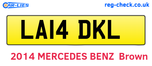 LA14DKL are the vehicle registration plates.
