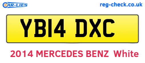 YB14DXC are the vehicle registration plates.