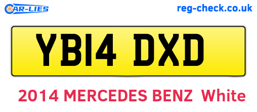 YB14DXD are the vehicle registration plates.