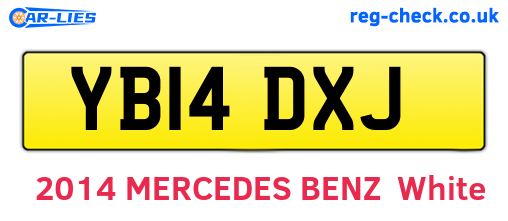 YB14DXJ are the vehicle registration plates.