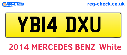 YB14DXU are the vehicle registration plates.
