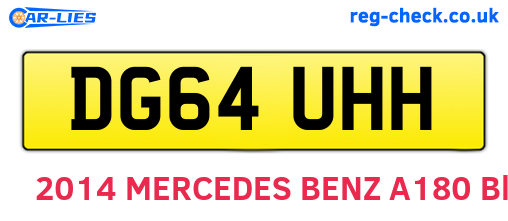 DG64UHH are the vehicle registration plates.