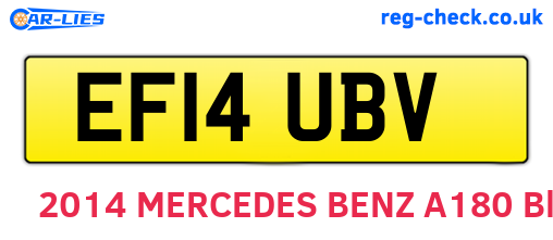EF14UBV are the vehicle registration plates.