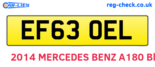 EF63OEL are the vehicle registration plates.