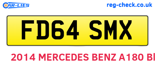 FD64SMX are the vehicle registration plates.