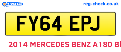 FY64EPJ are the vehicle registration plates.