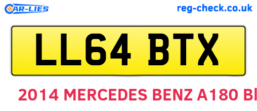 LL64BTX are the vehicle registration plates.