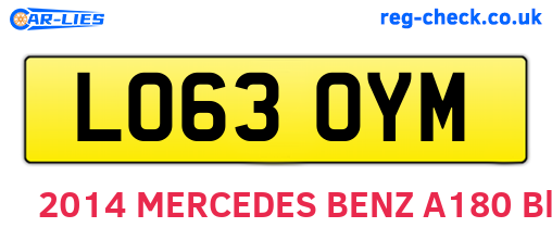LO63OYM are the vehicle registration plates.