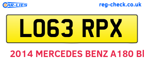 LO63RPX are the vehicle registration plates.