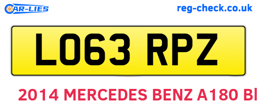 LO63RPZ are the vehicle registration plates.