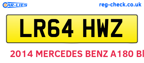LR64HWZ are the vehicle registration plates.