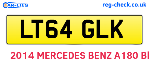 LT64GLK are the vehicle registration plates.