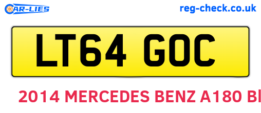 LT64GOC are the vehicle registration plates.