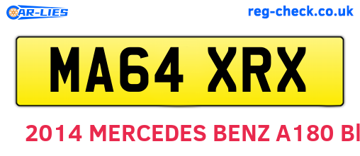 MA64XRX are the vehicle registration plates.