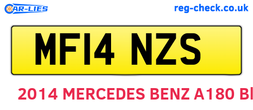 MF14NZS are the vehicle registration plates.