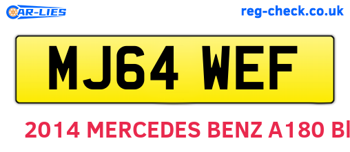 MJ64WEF are the vehicle registration plates.