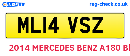 ML14VSZ are the vehicle registration plates.