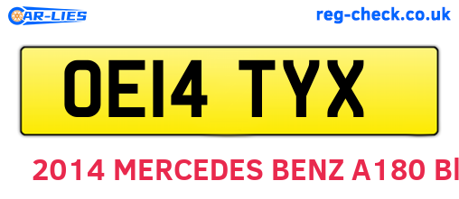 OE14TYX are the vehicle registration plates.