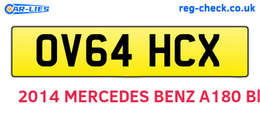 OV64HCX are the vehicle registration plates.