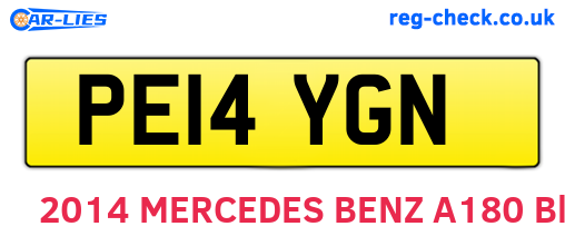 PE14YGN are the vehicle registration plates.