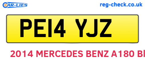 PE14YJZ are the vehicle registration plates.