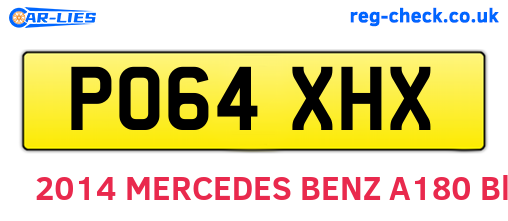 PO64XHX are the vehicle registration plates.