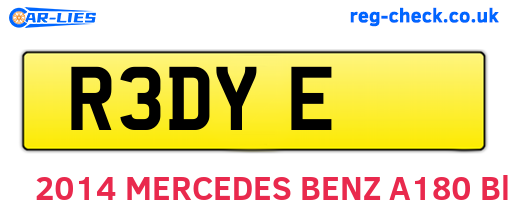 R3DYE are the vehicle registration plates.