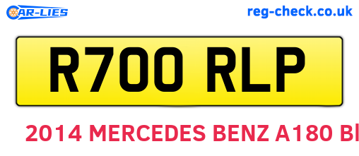R700RLP are the vehicle registration plates.