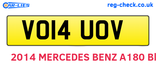 VO14UOV are the vehicle registration plates.