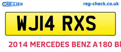 WJ14RXS are the vehicle registration plates.
