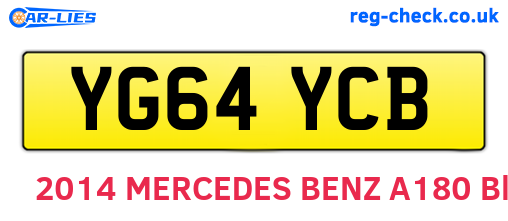 YG64YCB are the vehicle registration plates.