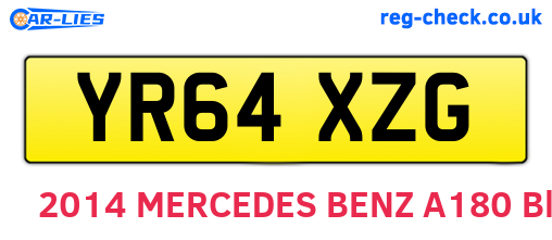 YR64XZG are the vehicle registration plates.