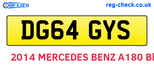 DG64GYS are the vehicle registration plates.