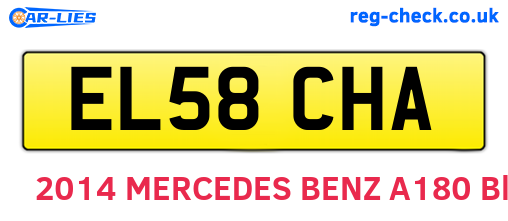 EL58CHA are the vehicle registration plates.