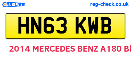 HN63KWB are the vehicle registration plates.