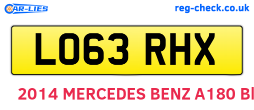 LO63RHX are the vehicle registration plates.