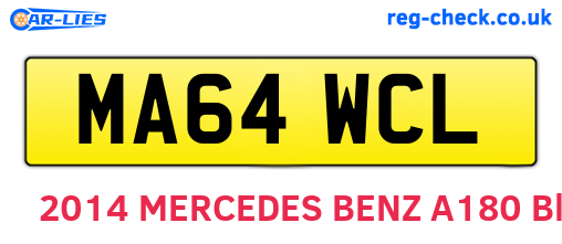 MA64WCL are the vehicle registration plates.